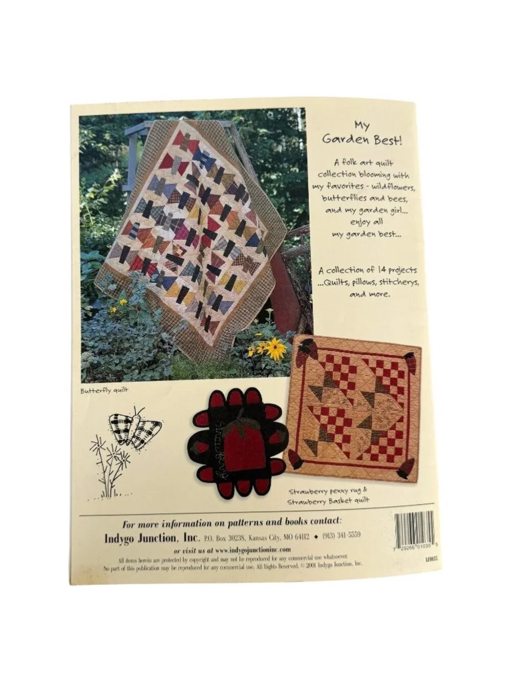 My Garden Best Quilt Pattern Book Indygo Junction Cheri Saffiote Sewing Folk Art